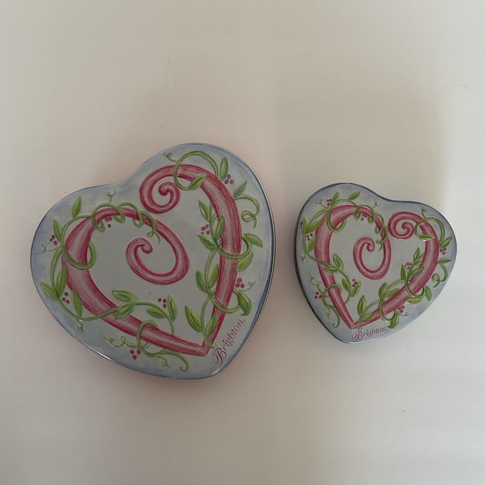 Brighton Heart Shaped Jewelry Tins Set of Two